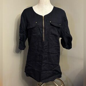 Ellen Tracy Navy Blouse